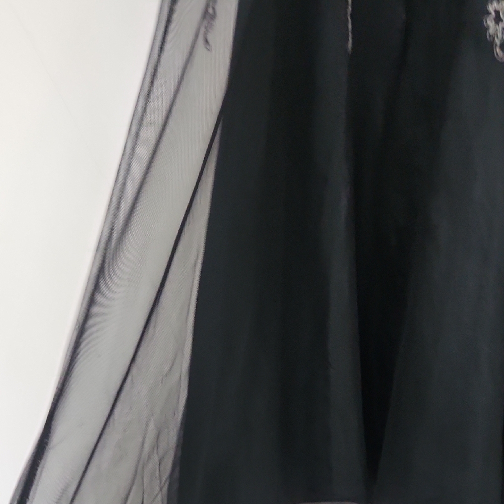 London Times Black Strapless Dress with White Detailing - Picture 5 of 6
